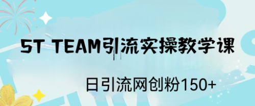 ST TEAM引流实操课，日引流网创粉100+-山河网创