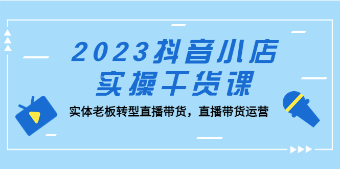 2023抖音小店实操干货课：实体老板转型直播带货，直播带货运营！-山河网创