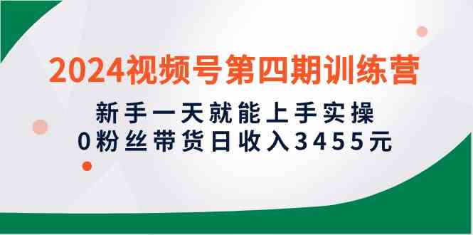 （10157期）2024视频号第四期训练营，新手一天就能上手实操，0粉丝带货日收入3455元-山河网创