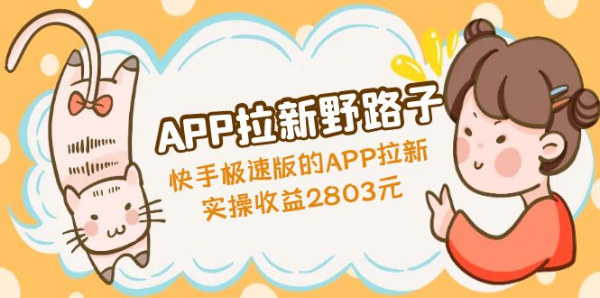 APP拉新野路子：快手极速版的APP拉新赚，实操收益2803元-山河网创