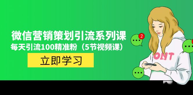 价值百万的微信营销策划引流系列课，每天引流100精准粉（5节视频课）-山河网创