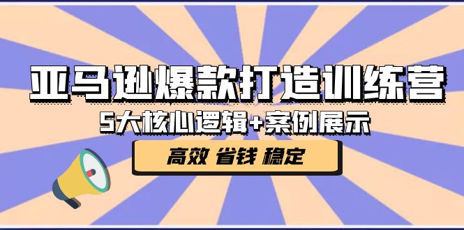 亚马逊爆款打造训练营：5大核心逻辑+案例展示 打造爆款链接 高效 省钱 稳定-山河网创