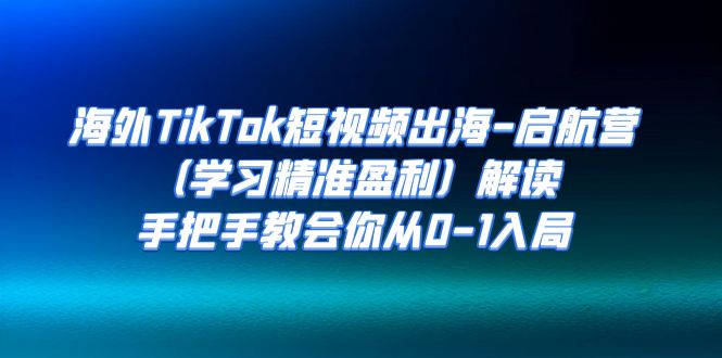 海外TikTok短视频出海-启航营（学习精准盈利）解读，手把手教会你从0-1入局-山河网创