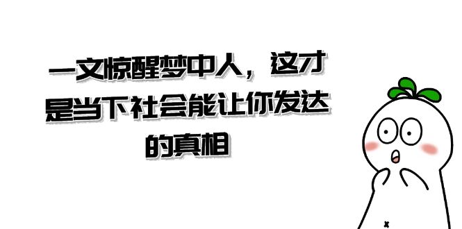 某公众号付费文章《一文 惊醒梦中人，这才是当下社会能让你发达的真相》-山河网创