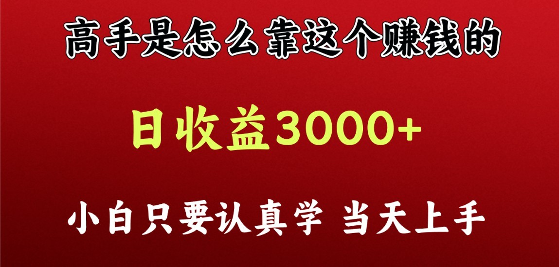 看高手是怎么赚钱的，一天收益至少3000+以上，小白当天上手-山河网创