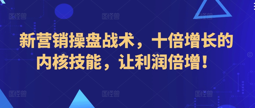 新营销操盘战术，十倍增长的内核技能，让利润倍增！-山河网创