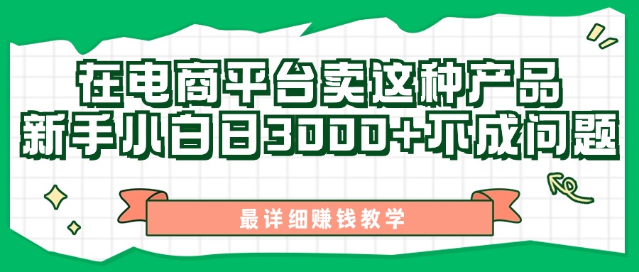 最新在电商平台发布这种产品，新手小白日入3000+不成问题，最详细赚钱教学-山河网创