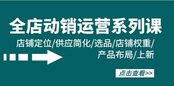 （9845期）全店·动销运营系列课：店铺定位/供应简化/选品/店铺权重/产品布局/上新-山河网创