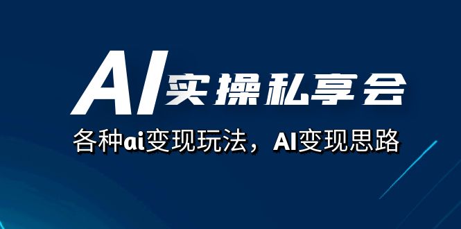 AI实操私享会，各种ai变现玩法，AI变现思路（67节课）-山河网创