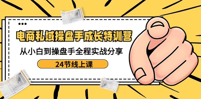 电商私域-操盘手成长特训营：从小白到操盘手全程实战分享-24节线上课-山河网创