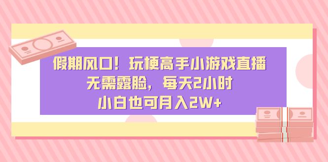 假期风口！玩梗高手小游戏直播，无需露脸，每天2小时，小白也可月入2W+-山河网创