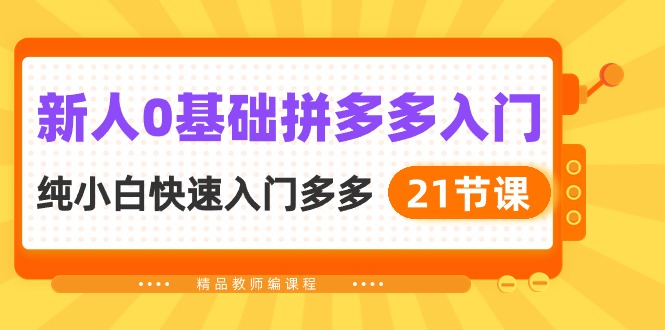 （10299期）新人0基础拼多多入门，​纯小白快速入门多多（21节课）-山河网创