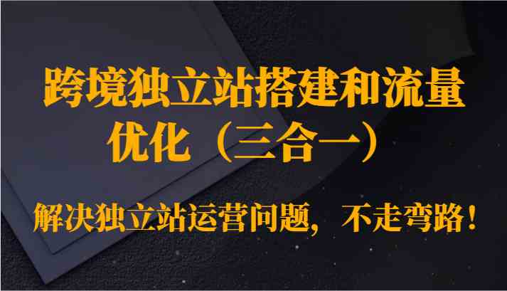 跨境独立站搭建和流量优化（三合一）解决独立站运营问题，不走弯路！-山河网创