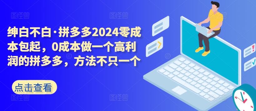 拼多多2024零成本包起，0成本做一个高利润的拼多多，方法不只一个-山河网创