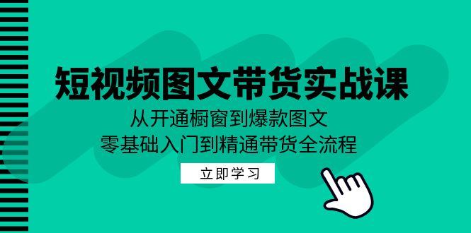 短视频图文带货实战课：从开通橱窗到爆款图文，零基础入门到精通带货-山河网创