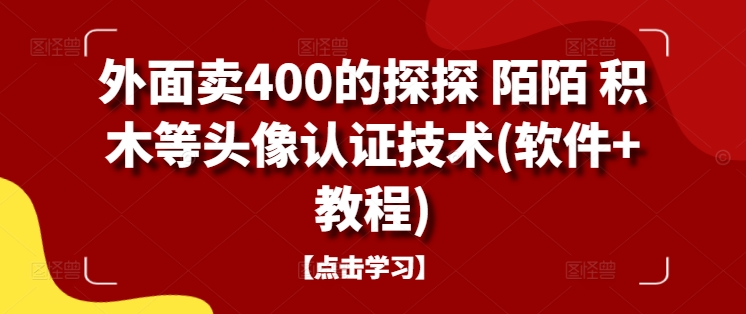 外面卖400的探探 陌陌 积木等头像认证技术(软件+教程)-山河网创