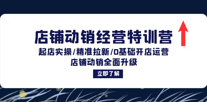 （12794期）店铺动销经营特训营：起店实操/精准拉新/0基础开店运营/店铺动销全面升级-山河网创